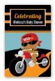 Motorcycle African American Baby Boy - Custom Large Rectangle Baby Shower Sticker/Labels thumbnail