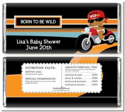 Motorcycle Baby - Personalized Baby Shower Candy Bar Wrappers
