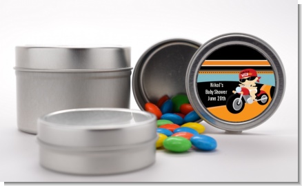 Motorcycle Baby - Custom Baby Shower Favor Tins