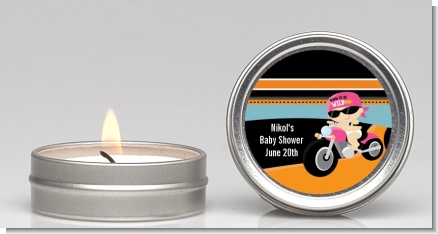 Motorcycle Baby Girl - Baby Shower Candle Favors
