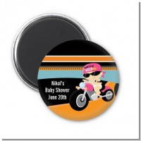 Motorcycle Baby Girl - Personalized Baby Shower Magnet Favors