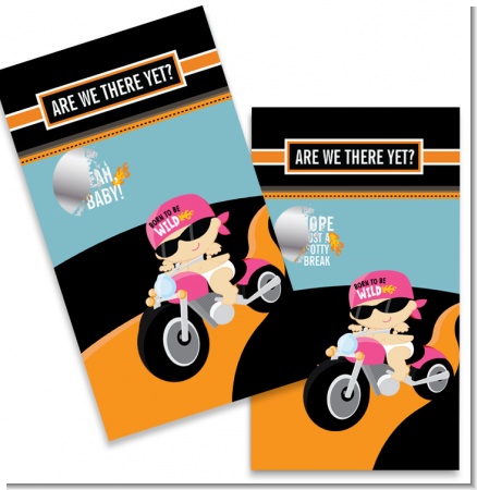 Motorcycle Baby Girl - Baby Shower Scratch Off Game Tickets