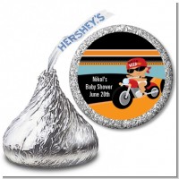 Motorcycle Hispanic Baby Boy - Hershey Kiss Baby Shower Sticker Labels