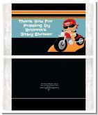 Motorcycle Hispanic Baby Boy - Personalized Popcorn Wrapper Baby Shower Favors