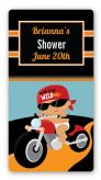Motorcycle Hispanic Baby Boy - Custom Rectangle Baby Shower Sticker/Labels
