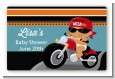 Motorcycle Hispanic Baby Boy - Baby Shower Landscape Sticker/Labels thumbnail