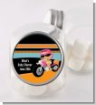 Motorcycle Hispanic Baby Girl - Personalized Baby Shower Candy Jar thumbnail