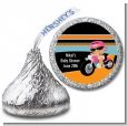 Motorcycle Hispanic Baby Girl - Hershey Kiss Baby Shower Sticker Labels thumbnail