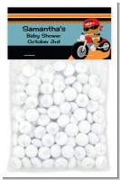 Motorcycle African American Baby Boy - Custom Baby Shower Treat Bag Topper