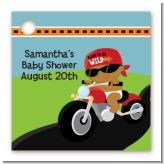 Motorcycle African American Baby Boy - Personalized Baby Shower Card Stock Favor Tags