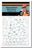 Motorcycle African American Baby Girl - Custom Baby Shower Treat Bag Topper