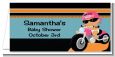 Motorcycle Hispanic Baby Girl - Personalized Baby Shower Place Cards thumbnail