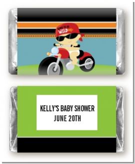 Motorcycle Baby - Personalized Baby Shower Mini Candy Bar Wrappers