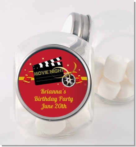 Movie Night - Personalized Birthday Party Candy Jar