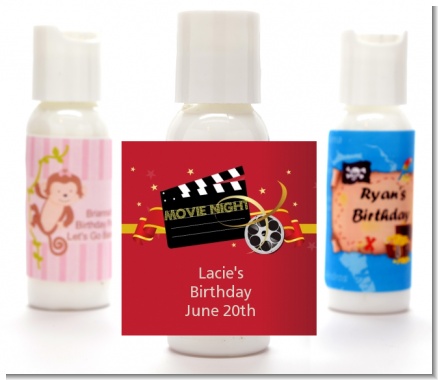 Movie Night - Personalized Birthday Party Lotion Favors