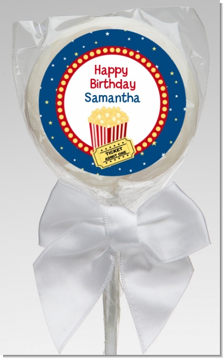 Movie Theater - Personalized Birthday Party Lollipop Favors