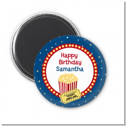 Movie Theater - Personalized Birthday Party Magnet Favors