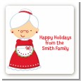 Mrs. Santa - Square Personalized Christmas Sticker Labels thumbnail