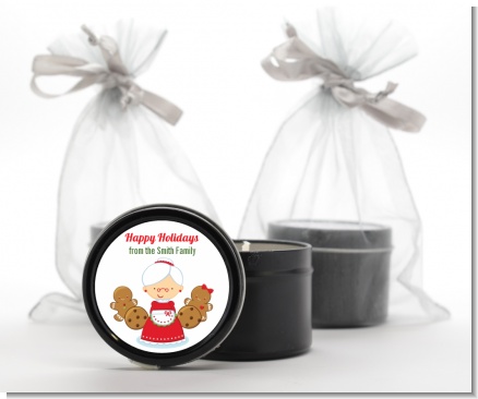Mrs. Santa - Christmas Black Candle Tin Favors