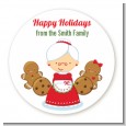 Mrs. Santa - Round Personalized Christmas Sticker Labels thumbnail