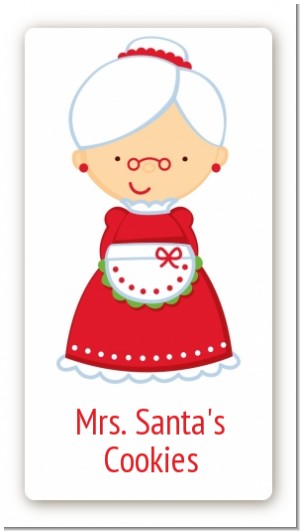 Mrs. Santa - Custom Rectangle Christmas Sticker/Labels