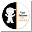 Mummy Costume - Round Personalized Halloween Sticker Labels thumbnail