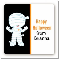 Mummy Costume - Square Personalized Halloween Sticker Labels