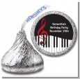 Musical Notes Black and White - Hershey Kiss Birthday Party Sticker Labels thumbnail