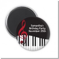 Musical Notes Black and White - Personalized Birthday Party Magnet Favors
