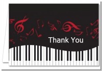 Musical Notes Black and White - Birthday Party Thank You Cards