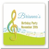 Musical Notes Colorful - Square Personalized Birthday Party Sticker Labels