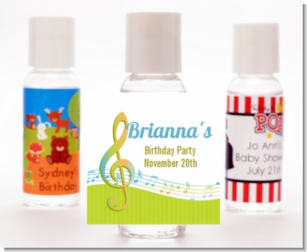 Musical Notes Colorful - Personalized Birthday Party Hand Sanitizers Favors