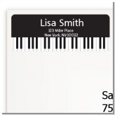 Musical Notes Black and White - Birthday Party Return Address Labels