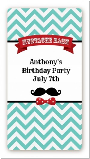 Mustache Bash - Custom Rectangle Birthday Party Sticker/Labels