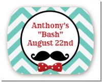 Mustache Bash - Personalized Birthday Party Rounded Corner Stickers