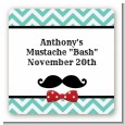 Mustache Bash - Square Personalized Birthday Party Sticker Labels thumbnail