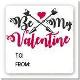My Valentine - Square Personalized Valentines Day Sticker Labels