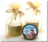 Nascar Inspired Racing - Baby Shower Gold Tin Candle Favors