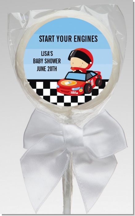 Nascar Inspired Racing - Personalized Baby Shower Lollipop Favors