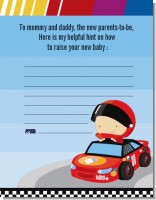Nascar Inspired Racing - Baby Shower Notes of Advice