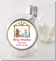 Nativity Watercolor - Personalized Christmas Candy Jar
