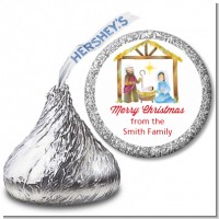 Nativity Watercolor - Hershey Kiss Christmas Sticker Labels