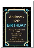 Neon Blue Glow In The Dark - Birthday Party Petite Invitations