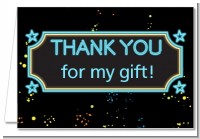 Neon Blue Glow In The Dark - Birthday Party Thank You Cards