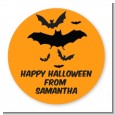 Neon Orange Halloween Theme - Round Personalized Halloween Sticker Labels thumbnail