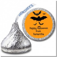 Neon Orange Halloween Theme - Hershey Kiss Halloween Sticker Labels