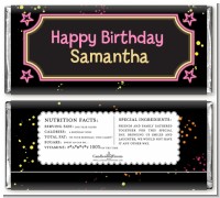 Neon Pink Glow In The Dark - Personalized Birthday Party Candy Bar Wrappers