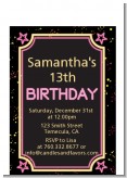 Neon Pink Glow In The Dark - Birthday Party Petite Invitations