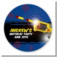 Nerf Gun - Round Personalized Birthday Party Sticker Labels thumbnail