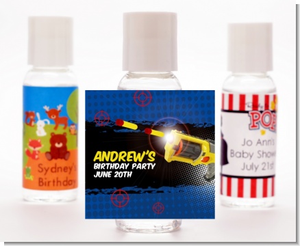 Nerf Gun - Personalized Birthday Party Hand Sanitizers Favors